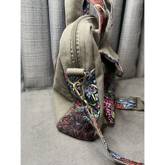 Black Butterfly Canvas Crossbody Handbag Satchel Bag Bohemian Floral Print Boho - Picture 8 of 14